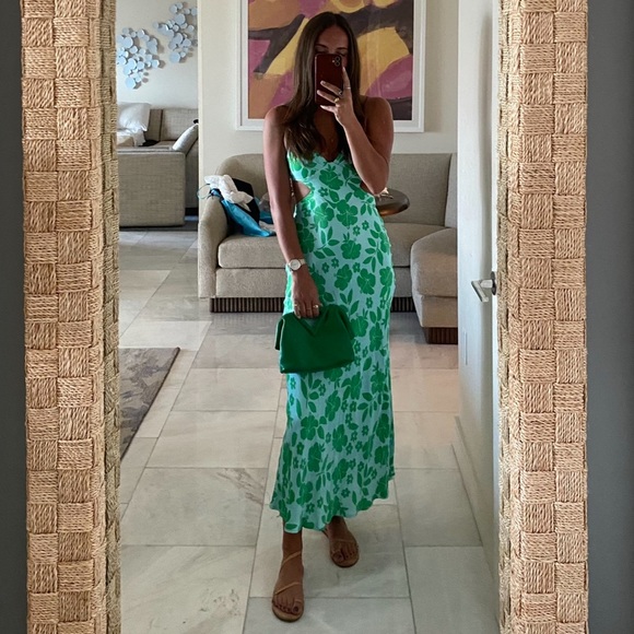 Zara satin effect floral maxi dress - Picture 4 of 4